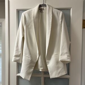 Elegant 3/4 sleeve Cream Women's Blazer